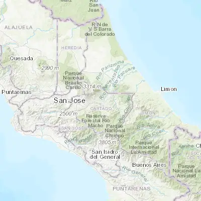 Map showing location of Turrialba (9.903710, -83.683610)