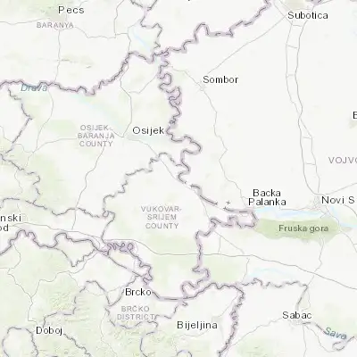 Map showing location of Borovo (45.376390, 18.966940)