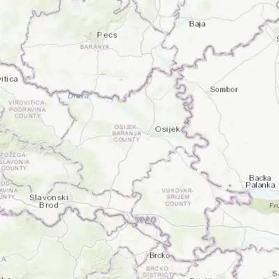 Map showing location of Čepin (45.523610, 18.563330)