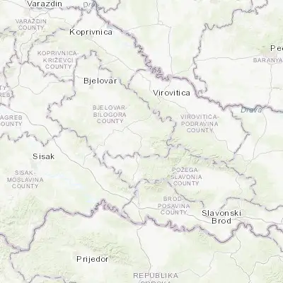 Map showing location of Daruvar (45.590560, 17.225000)