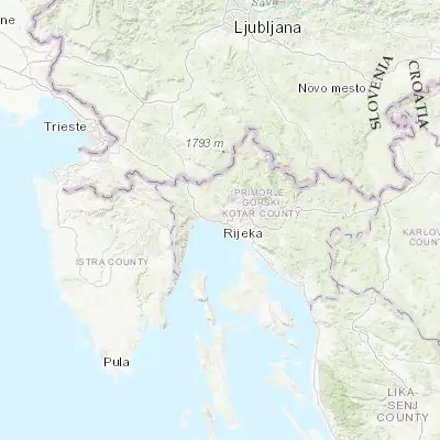 Map showing location of Drenova (45.350000, 14.430280)
