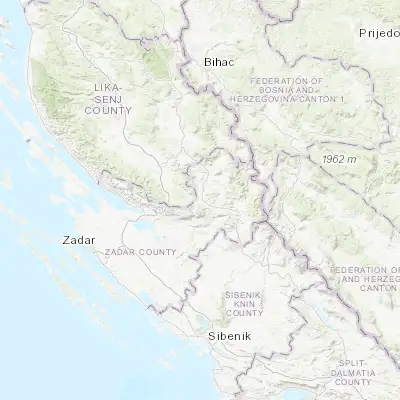 Map showing location of Gračac (44.299160, 15.847520)