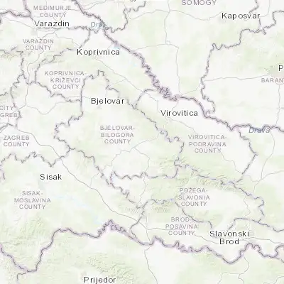 Map showing location of Grubišno Polje (45.702140, 17.172680)