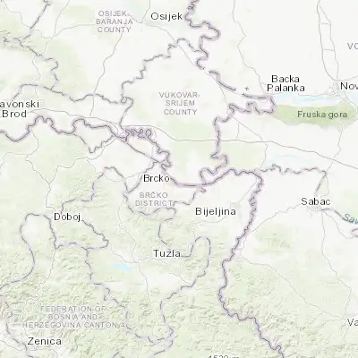 Map showing location of Gunja (44.880000, 18.853330)
