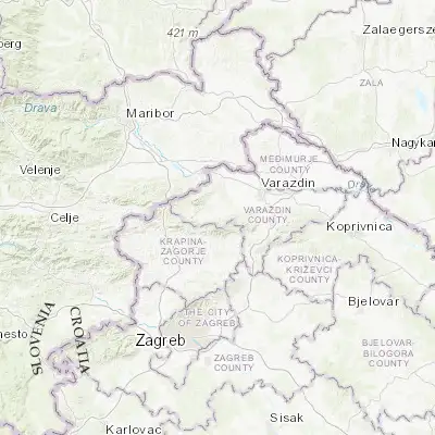 Map showing location of Ivanec (46.223060, 16.120000)