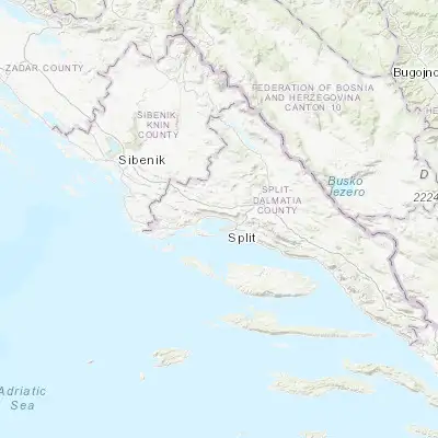 Map showing location of Kaštel Gomilica (43.550000, 16.400000)