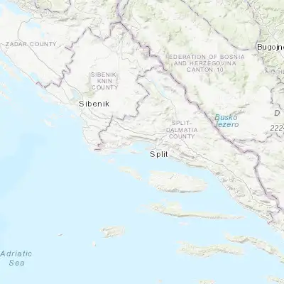 Map showing location of Kaštel Kambelovac (43.550000, 16.383330)
