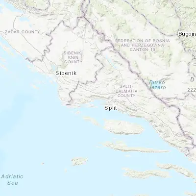 Map showing location of Kaštel Lukšić (43.555280, 16.367500)