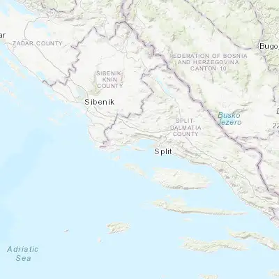 Map showing location of Kaštel Novi (43.550000, 16.333330)