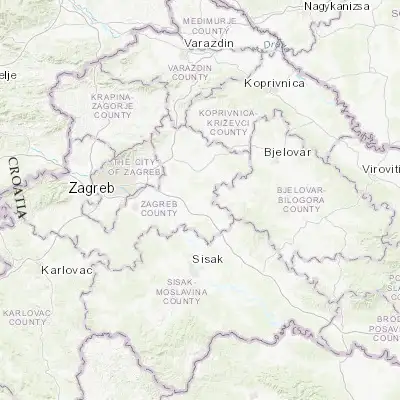 Map showing location of Kloštar Ivanić (45.740560, 16.424170)