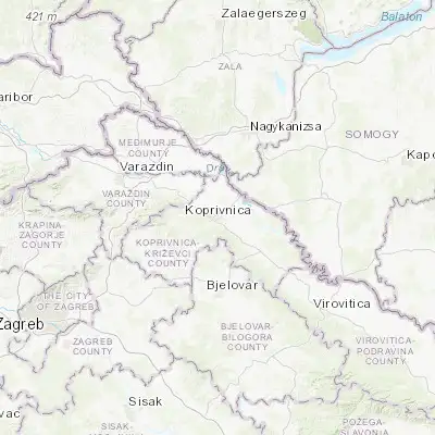 Map showing location of Koprivnica (46.162780, 16.827500)
