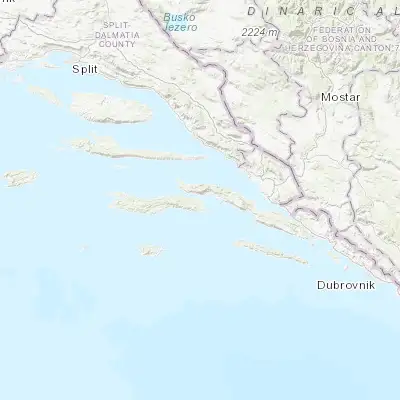 Map showing location of Korčula (42.960380, 17.135250)
