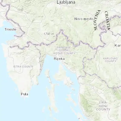 Map showing location of Kraljevica (45.273950, 14.568300)