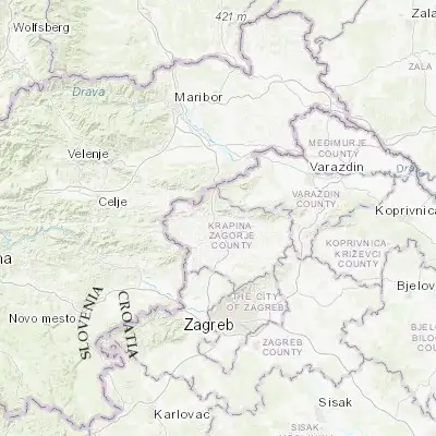 Map showing location of Krapina (46.160830, 15.878890)