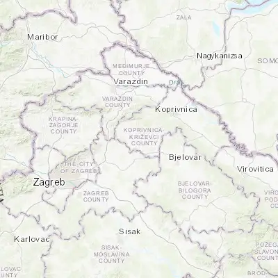 Map showing location of Križevci (46.021940, 16.542500)