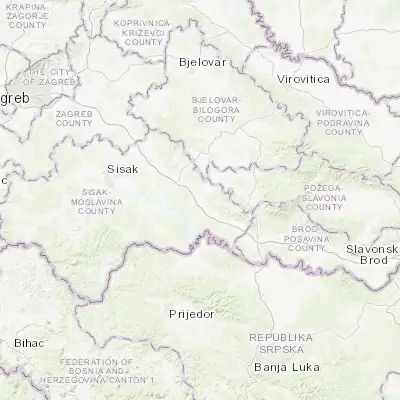 Map showing location of Lipovljani (45.396670, 16.889720)