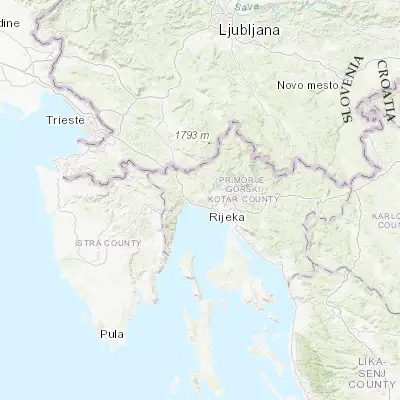 Map showing location of Marinići (45.365000, 14.393890)
