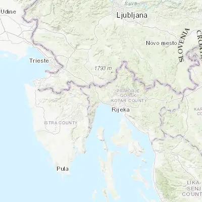 Map showing location of Matulji (45.361670, 14.325000)