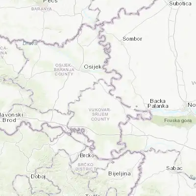 Map showing location of Nuštar (45.332500, 18.841390)