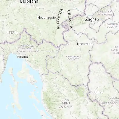 Map showing location of Ogulin (45.266110, 15.228610)