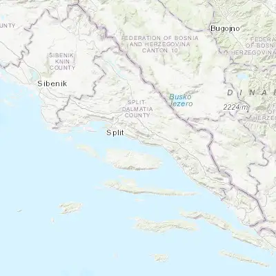 Map showing location of Omiš (43.444720, 16.688610)