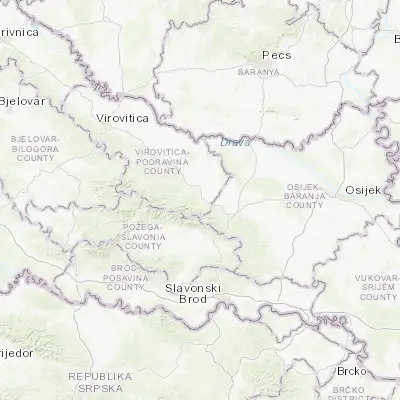 Map showing location of Orahovica (45.540000, 17.884720)
