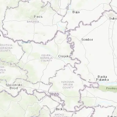 Map showing location of Osijek (45.551110, 18.693890)