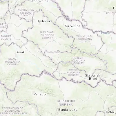 Map showing location of Pakrac (45.436390, 17.188890)