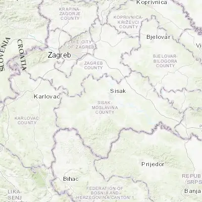Map showing location of Petrinja (45.437500, 16.290000)