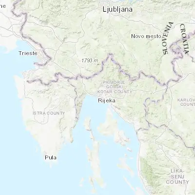 Map showing location of Rijeka (45.326730, 14.442410)