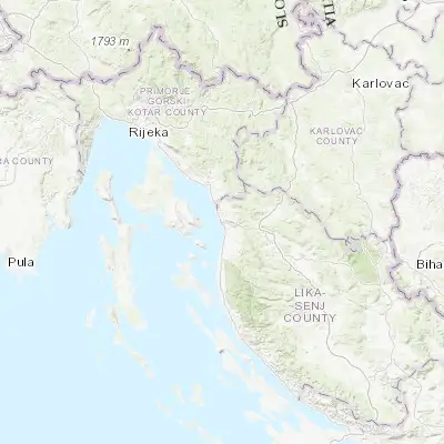 Map showing location of Senj (44.989440, 14.905830)