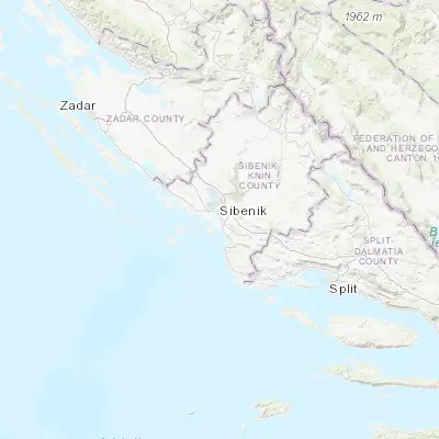 Map showing location of Šibenik (43.734290, 15.894200)