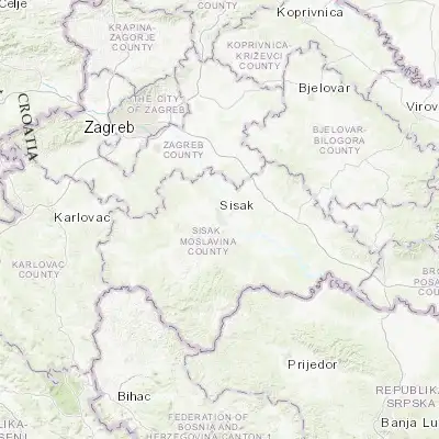 Map showing location of Sisak (45.466110, 16.378330)