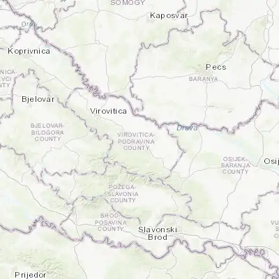 Map showing location of Slatina (45.703330, 17.702780)