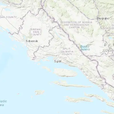 Map showing location of Solin (43.543200, 16.493140)