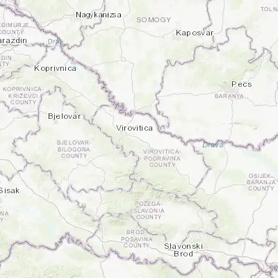 Map showing location of Suhopolje (45.799720, 17.499170)