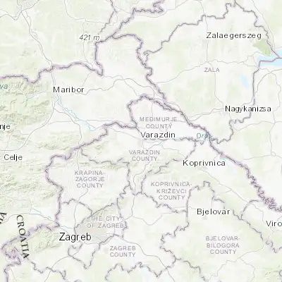 Map showing location of Varaždin (46.304440, 16.337780)