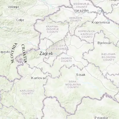 Map showing location of Velika Gorica (45.712500, 16.075560)