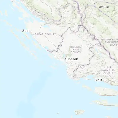 Map showing location of Vodice (43.760830, 15.782780)