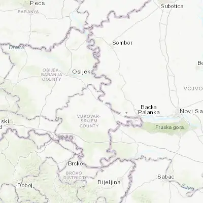 Map showing location of Vukovar (45.351610, 19.002250)