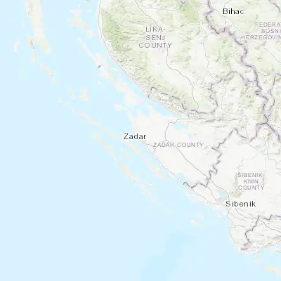 Map showing location of Zadar (44.115780, 15.225140)