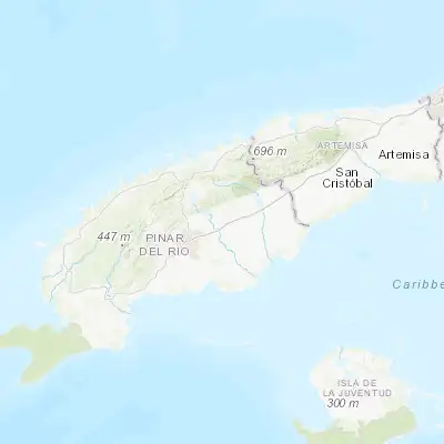 Map showing location of Consolación del Sur (22.504190, -83.514420)