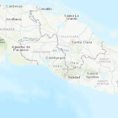 Map showing location of Cumanayagua (22.152470, -80.203540)
