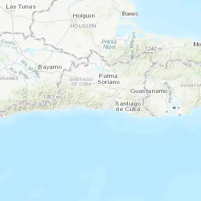 Map showing location of El Cobre (20.048500, -75.945790)