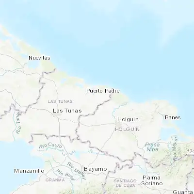 Map showing location of Jesús Menéndez (21.161390, -76.479190)