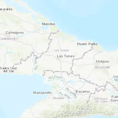 Map showing location of Las Tunas (20.961670, -76.951110)