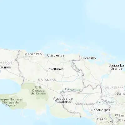 Map showing location of Martí (22.947140, -80.919020)