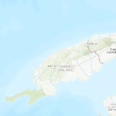 Map showing location of Minas de Matahambre (22.586910, -83.945510)