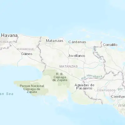 Map showing location of Pedro Betancourt (22.727090, -81.289630)
