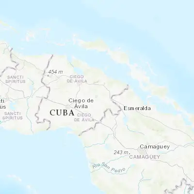 Map showing location of Primero de Enero (21.945010, -78.431300)